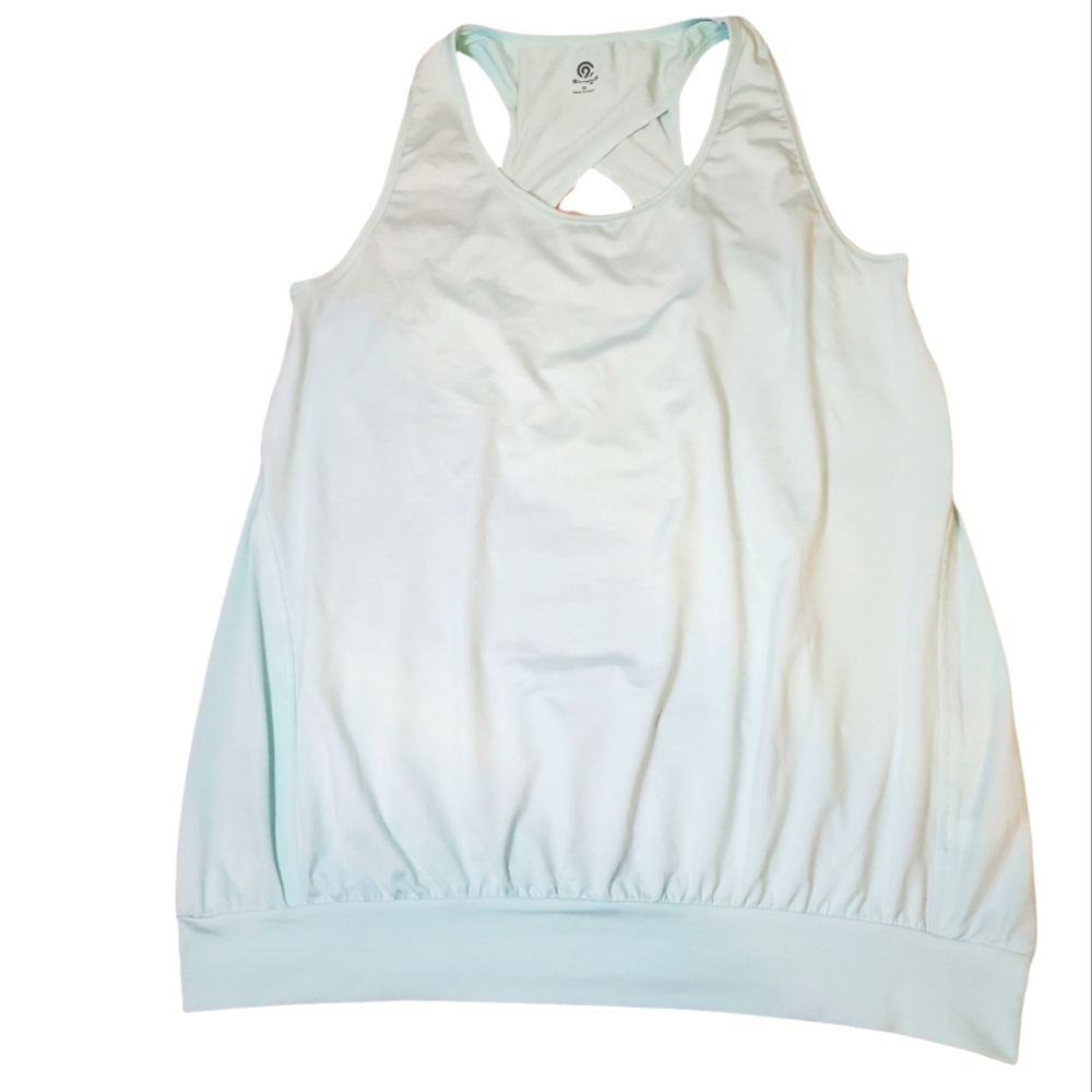 CHAMPION | Women's pale blue crossback cutout yoga tanktop. Size 1X.